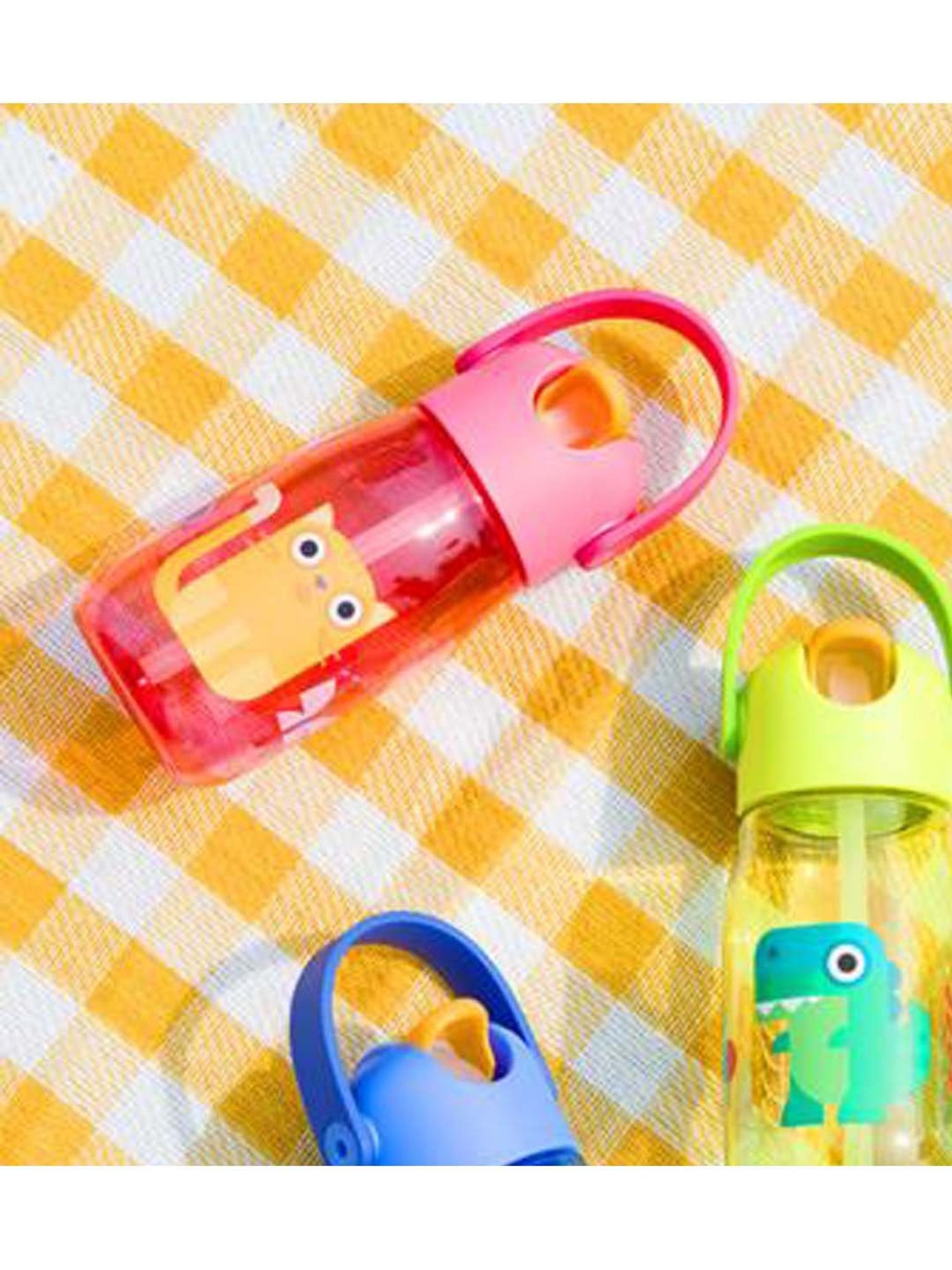 Zoku Pink 400 ML Plastic Flip Straw Bottle - Set of 1