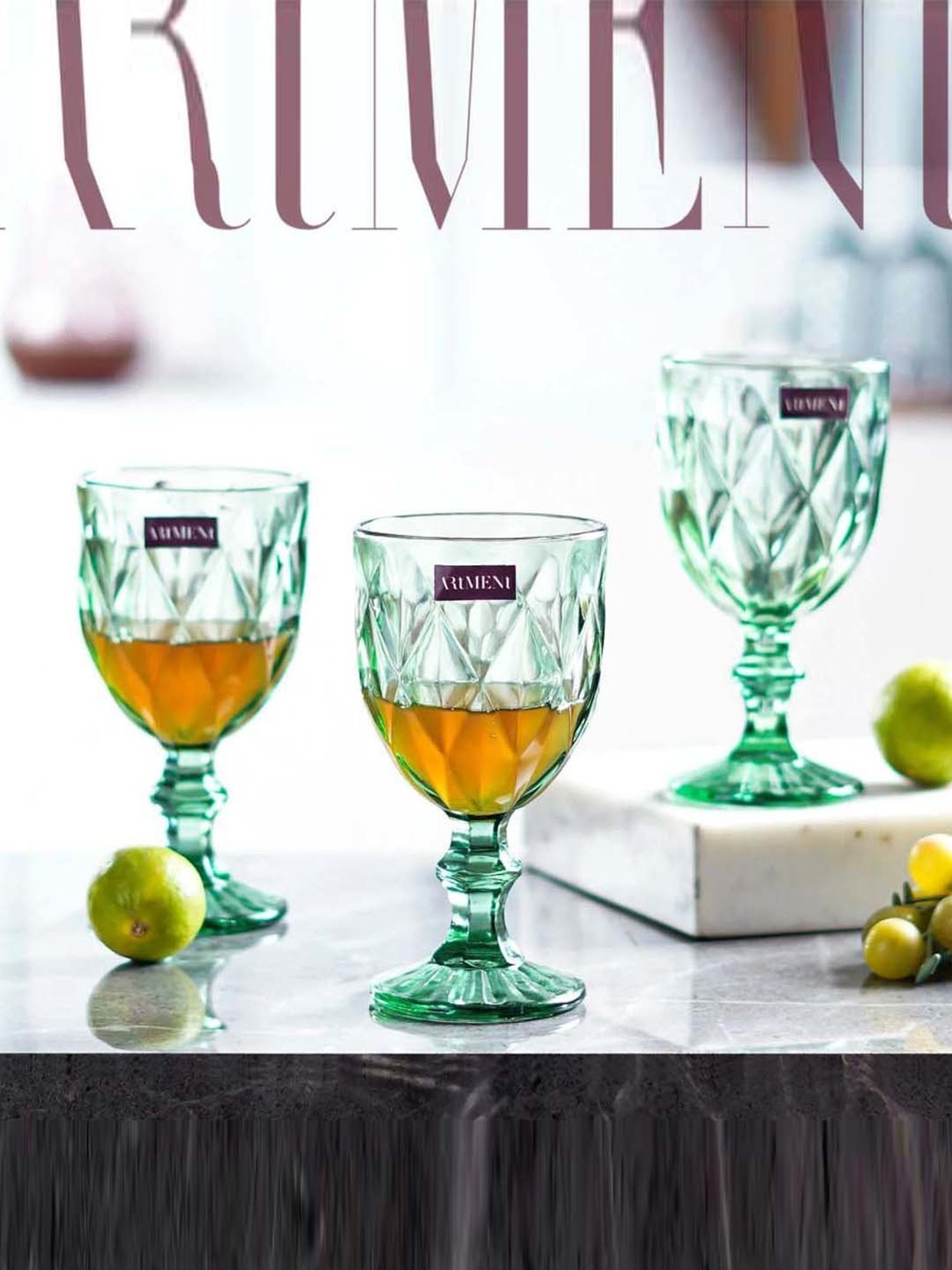 The Artment Chalice Transparent Crystal Wine Goblet (0.21 L) - Set of 8