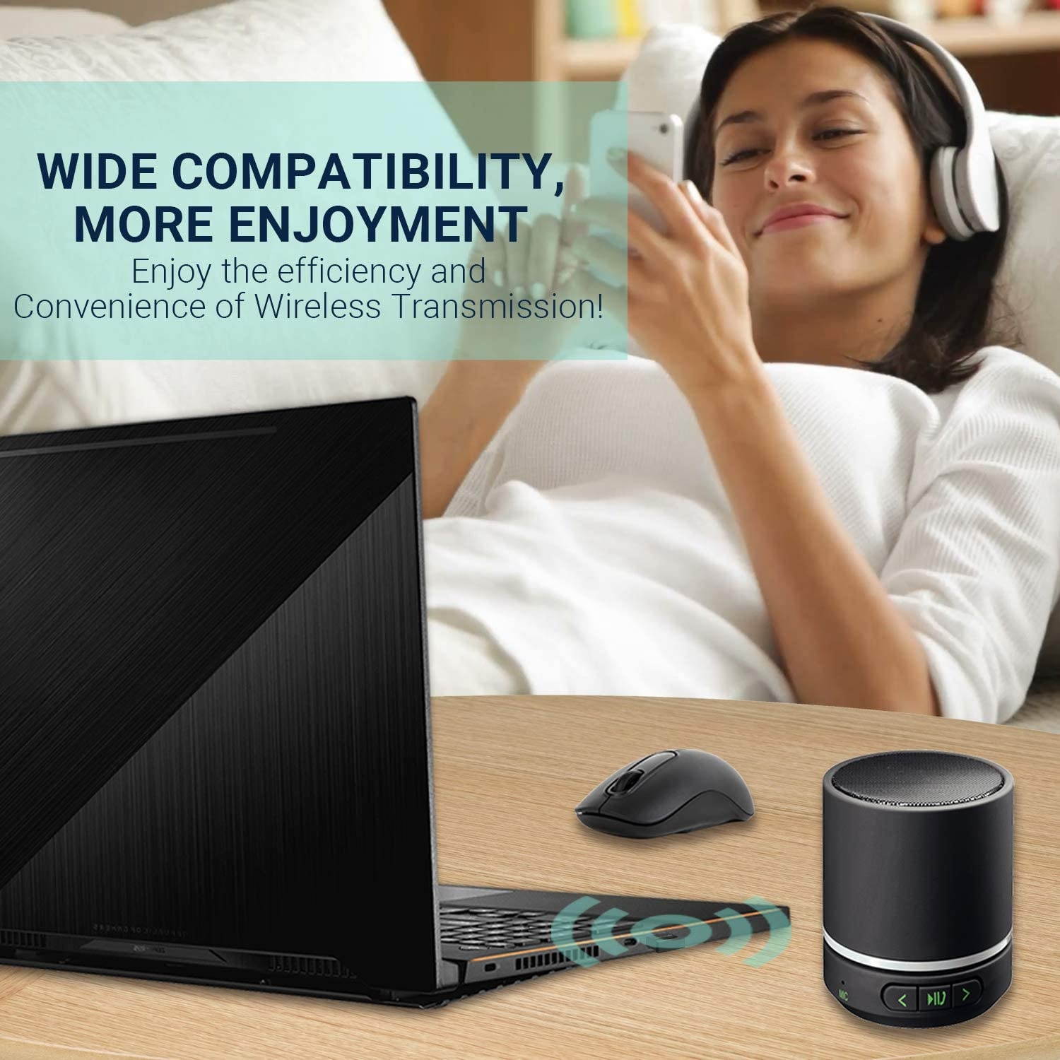 Bluetooth 5.0 USB Adapter Lovin Product USB Bluetooth 5.0 Wireless EDR Micro Adapter support Windows 108.1/87VistaXP32/64Bit for Desktop Laptop computer Headphone Headset Speaker Keyboard Mouse