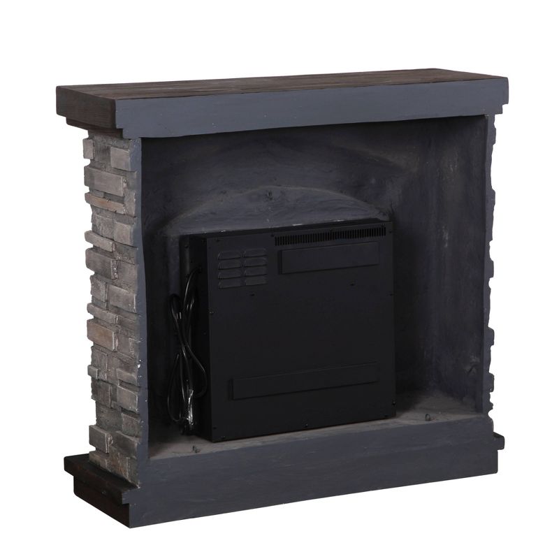 36" Freestanding Electric Fireplace Gray - Home Essentials