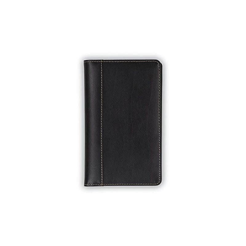 Business Card Holder, Tan & Brown Contrast Stitch Leather, Holds 240 Cards