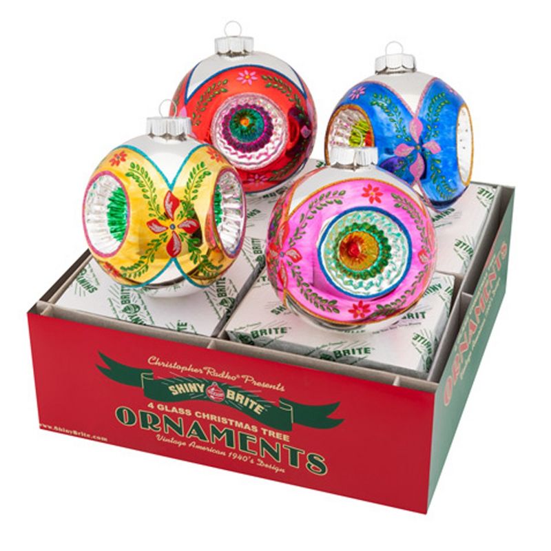 Shiny Brite 4.0" Cc Rounds With Reflectors. Christmas Confetti Ornament  -  Tree Ornaments