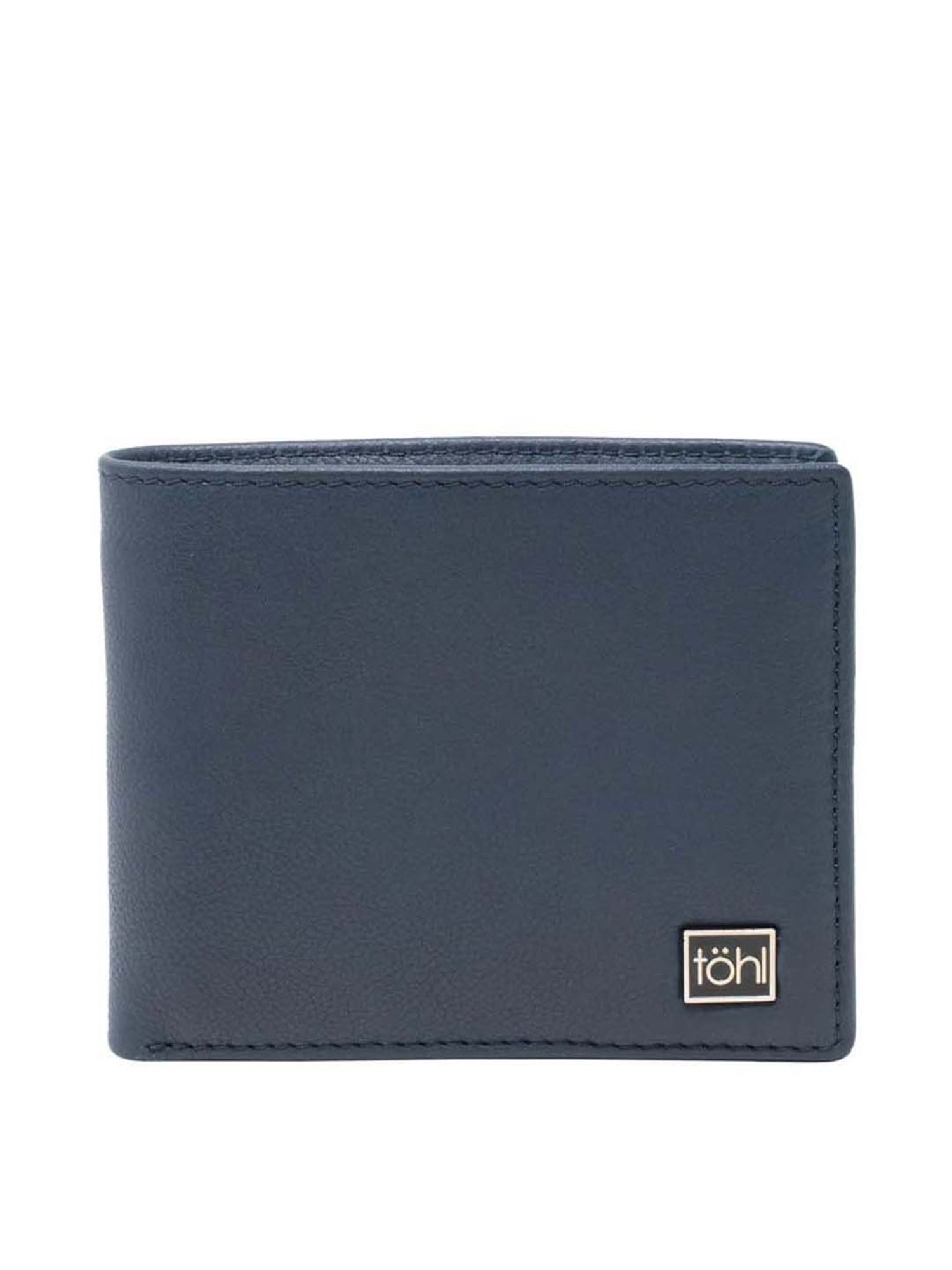 Tohl Navy Casual Leather Bi-Fold Wallet with Card Holder for Men