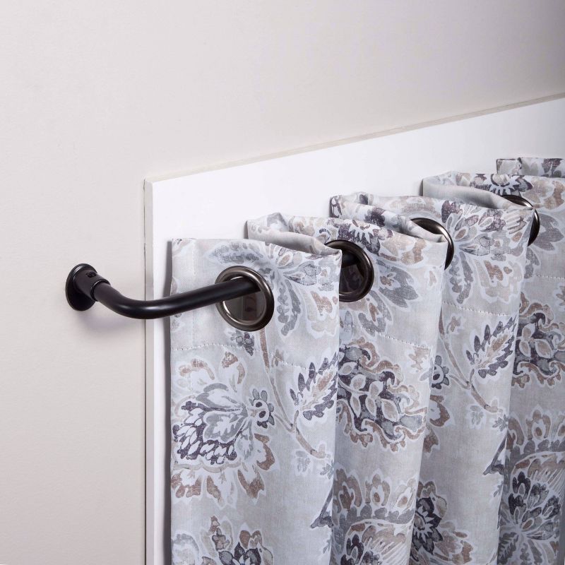 28"-48" Wrap Around Room Darkening Curtain Rod Black - Sun Zero