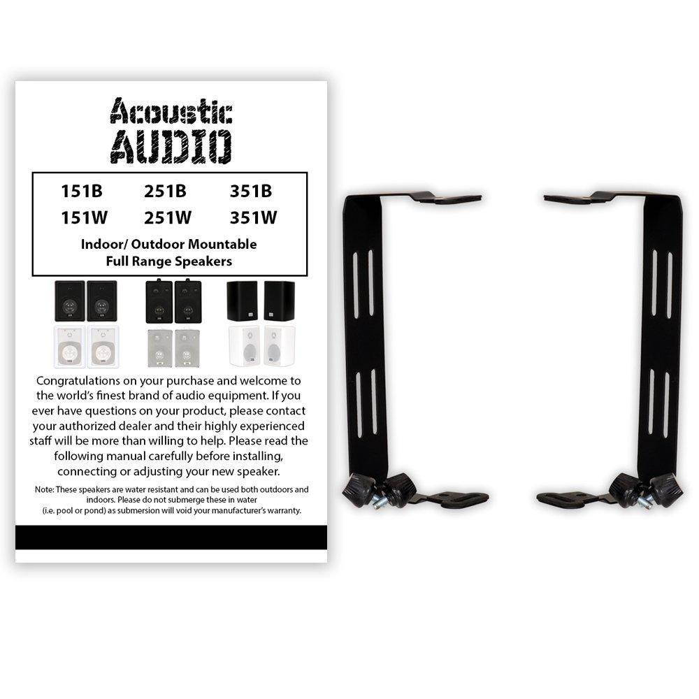 Acoustic Audio 251B Indoor Outdoor 3 Way Speakers 400 Watt Black Pair New