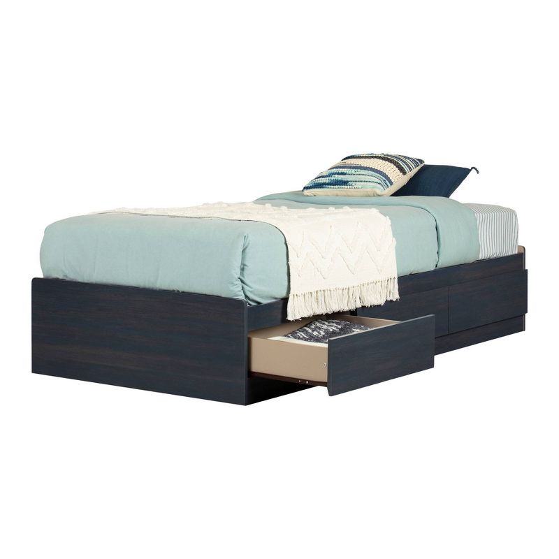 Twin Navali Mates Bed with 3 Drawers  Blueberry  - South Shore