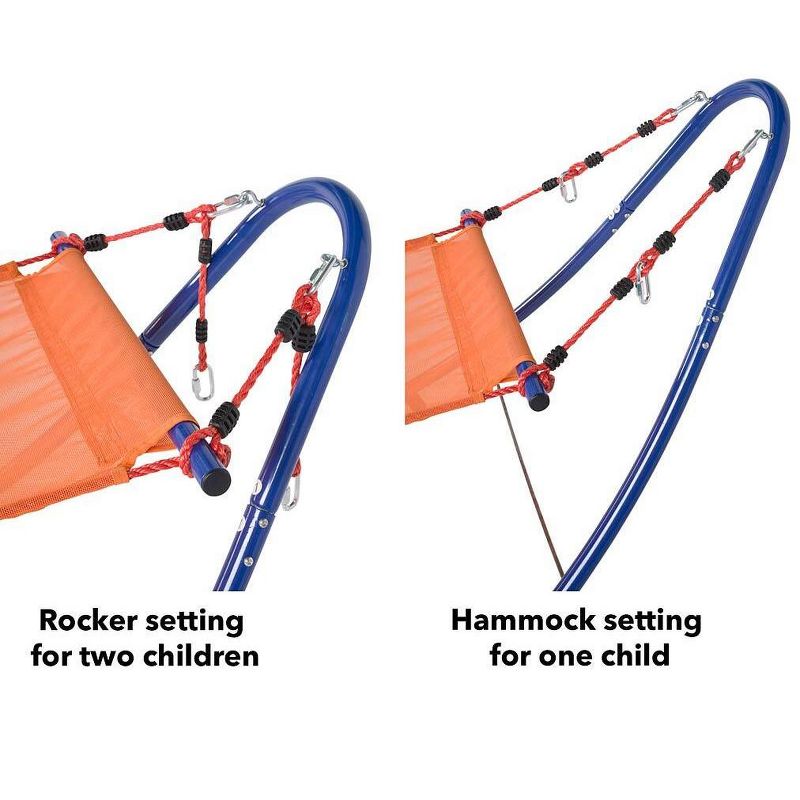 HearthSong - Rockin' 2-in-1 Hammock - Curved Steel Rocker for Kids Outdoor Play