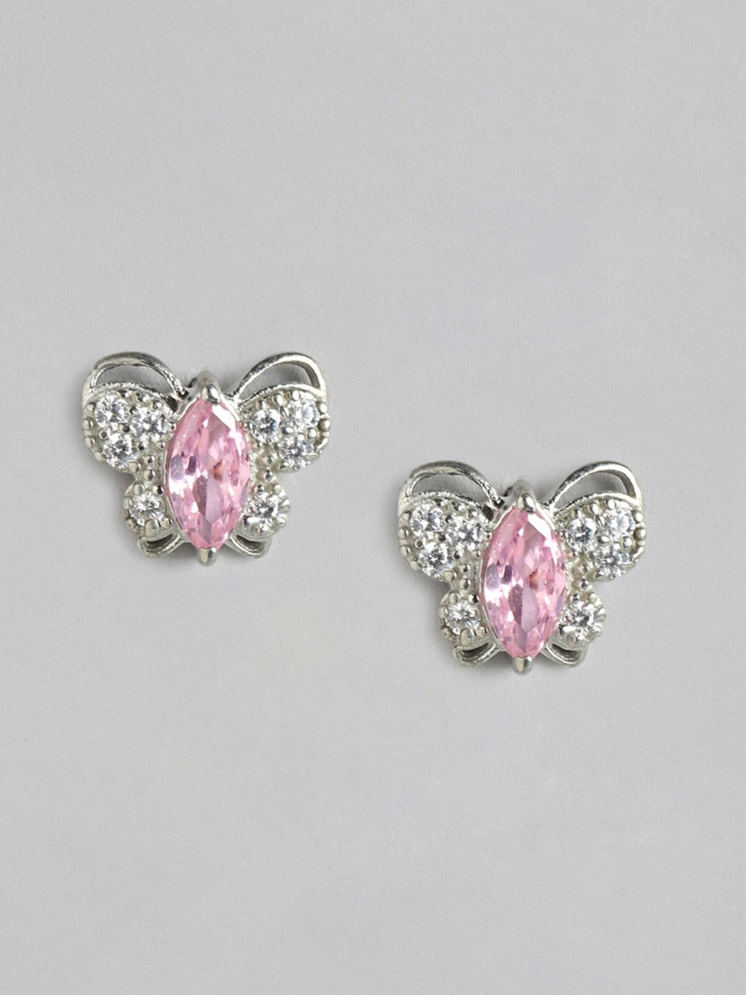 Zavya Elegant Butterfly CZ Studded 92.5 Sterling Silver Stud