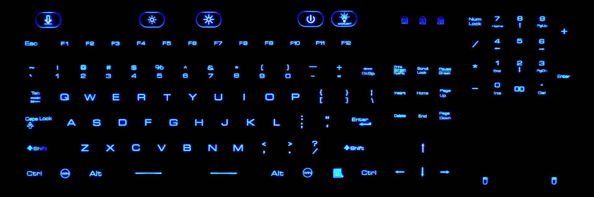 DSI LED Backlit Keyboard with Touchpad IP68 Waterproof Silicone JH-IKB110BL