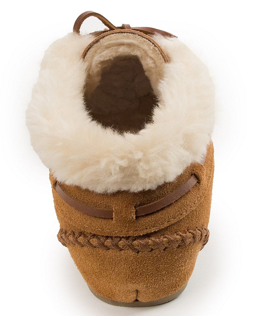 Minnetonka Chrissy Faux Shearling Suede Bootie Slippers