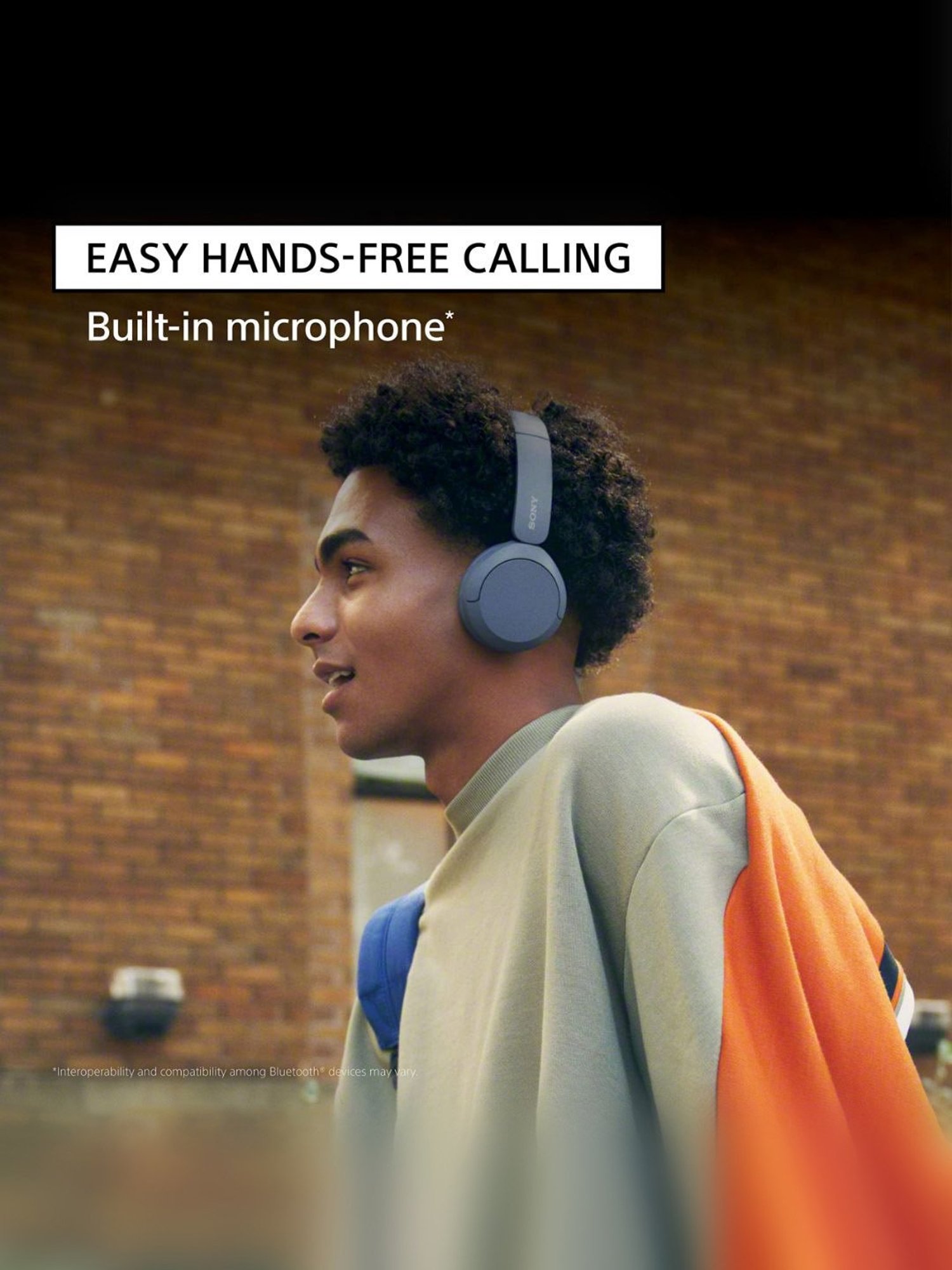 Sony WH-CH520, Wireless On-ear Bluetooth Headphones With Mic, Upto 50 Hours Playtime (White)