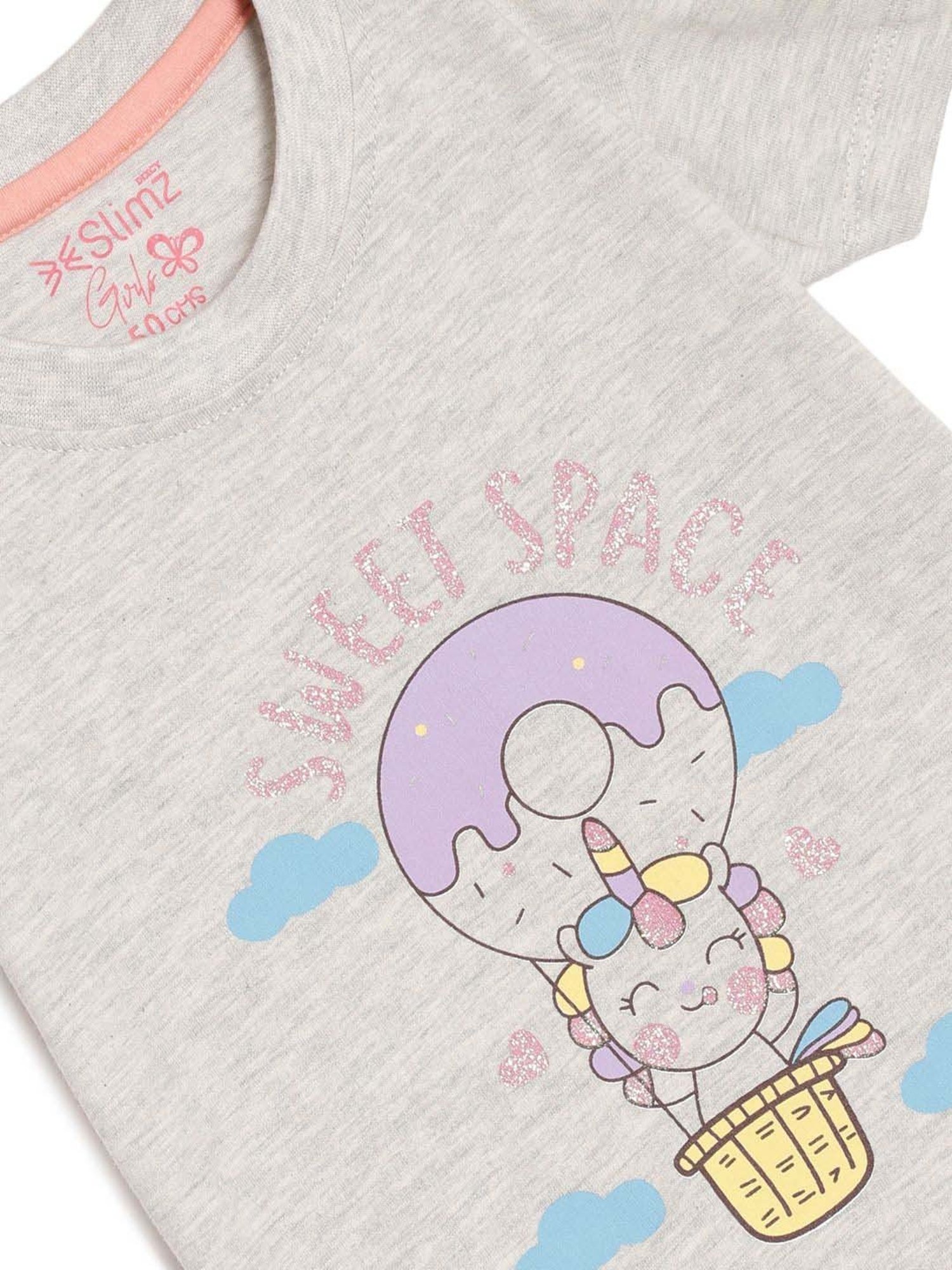 Dixcy Slimz Kids Grey Cotton Printed T-Shirt