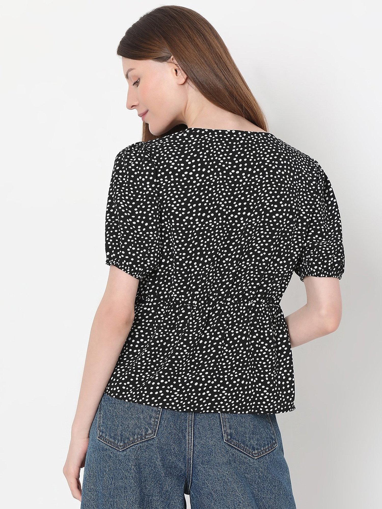 Vero Moda Black & White Printed Top