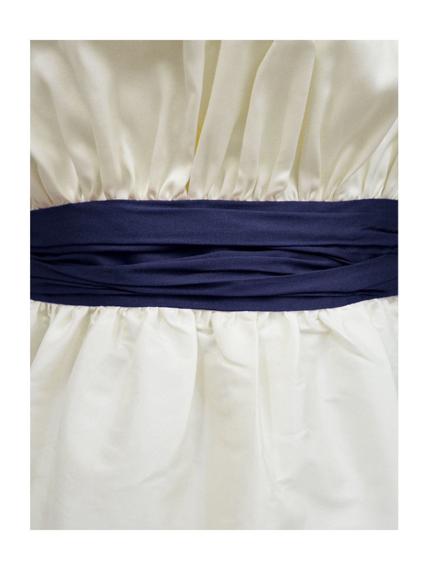 A.T.U.N. Ivory & Navy Solid Dress