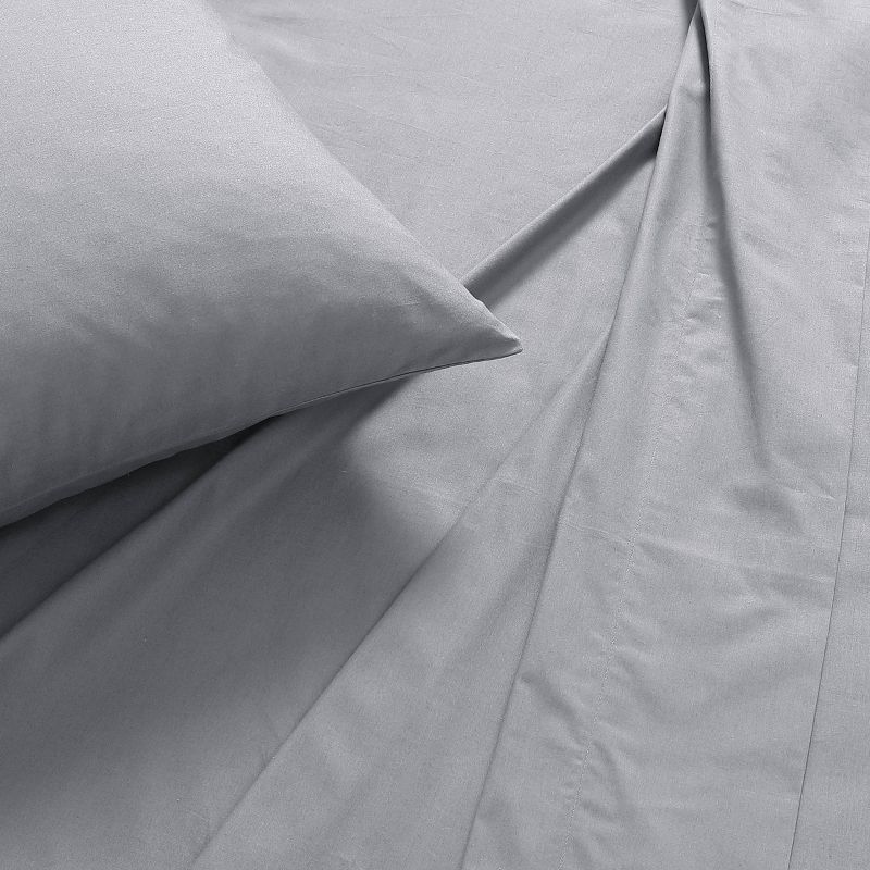 Queen Percale Solid Sheet Set Gray - ED Ellen DeGeneres