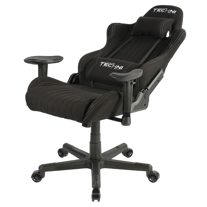 Fabric Ergonomic High Back Racer Style Video Gaming Chair Black - Techni Sport
