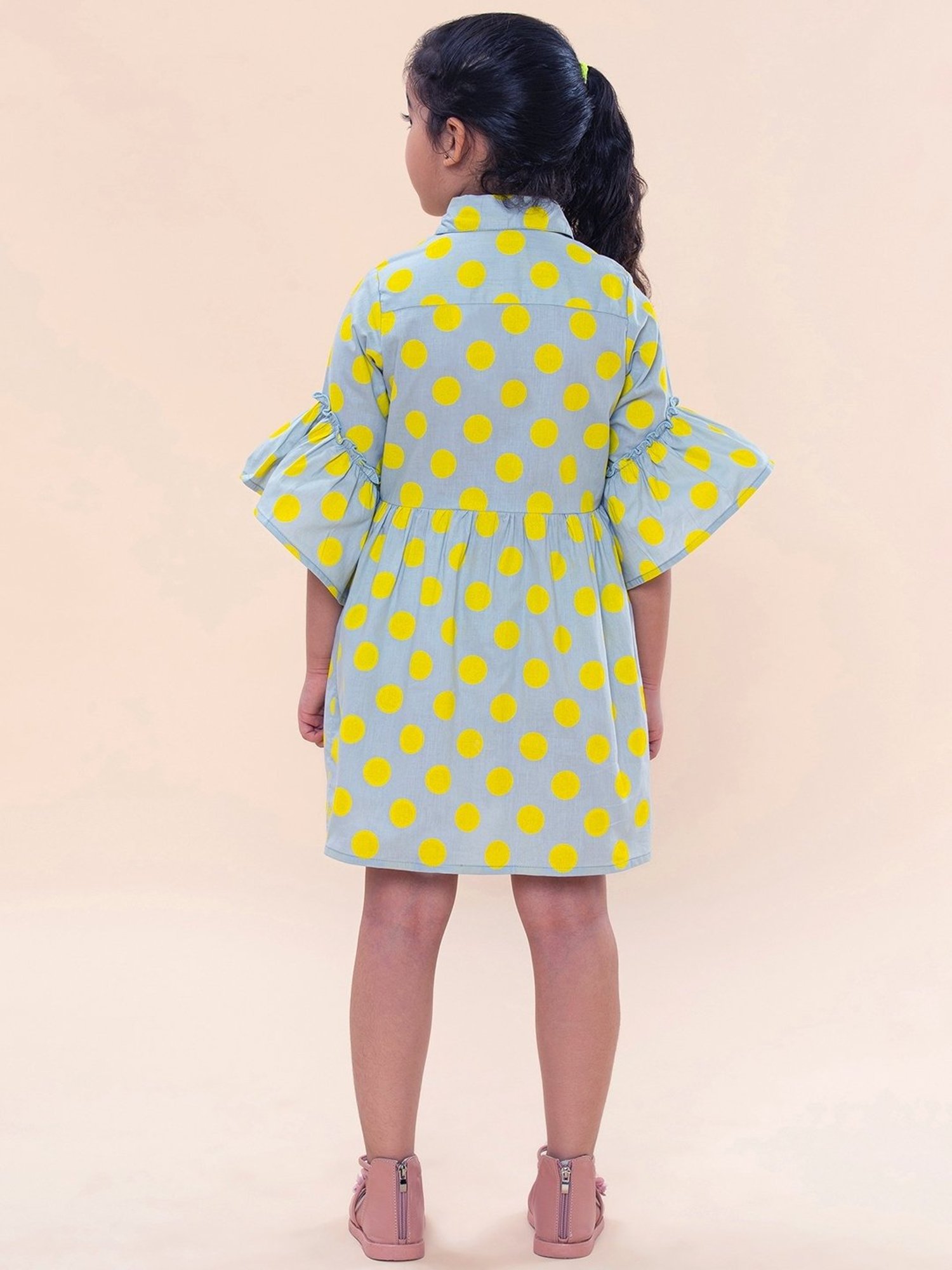 A.T.U.N. Blue & Yellow Printed Shirt Dress