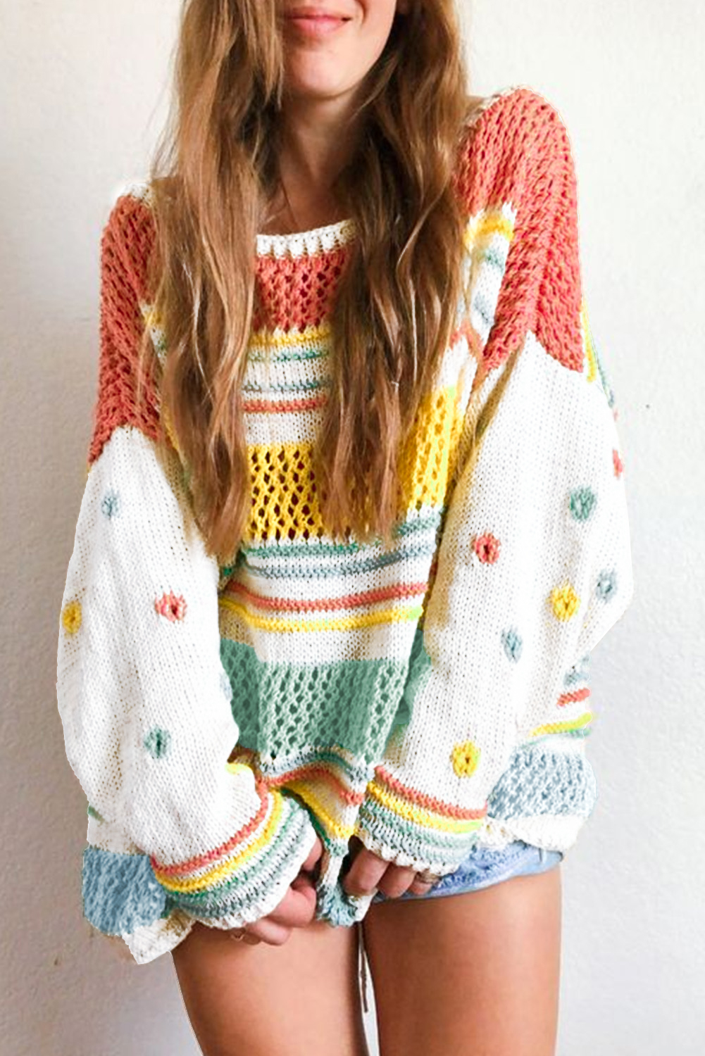 Pink Merry & Bright Pop Up Letter Waffle Knit Sweater