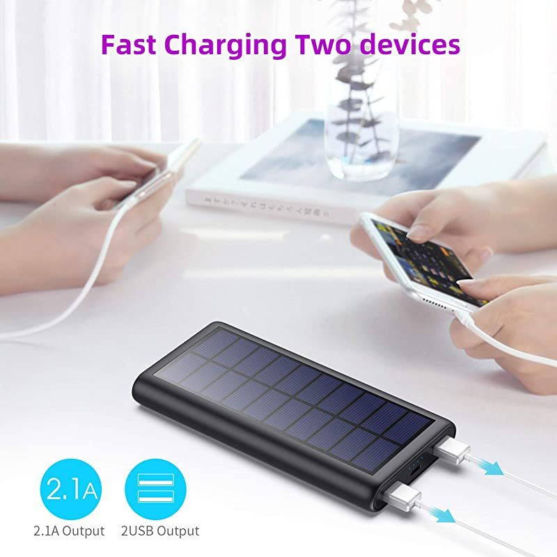 Charger 26800mAh Portable Power Bank with 4 LEDs and 2 USB Output Ports External Battery Pack for Outdoor Camping for Smartphone, Andriod Phone and Teblet