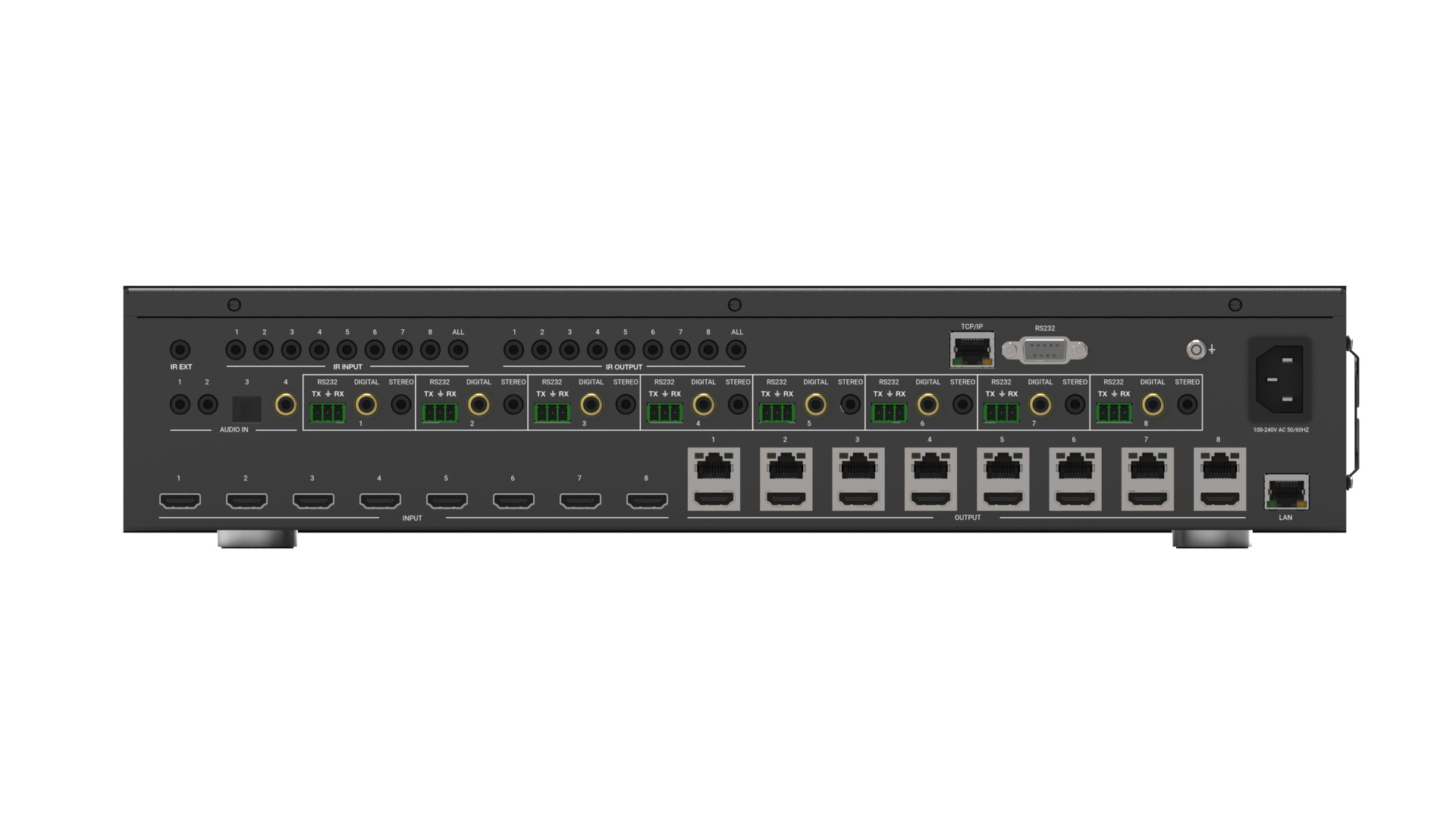 BZBGEAR 8X8 HDMI and HDBaseT Matrix Switch with Bi-directional IR and ARC Function