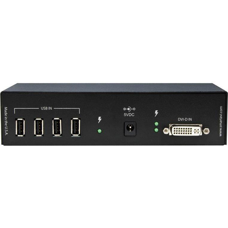 Smart AVI - UDX-PS - SmartAVI DVI-D and USB 2.0 over CAT6 STP Extender - 1 Computer(s) - 1 Remote User(s) - 250 ft Range - 4 x Network (RJ-45) - 5 x USB - 2 x DVI