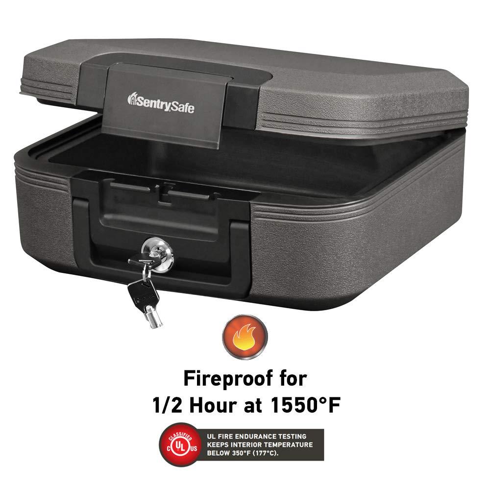 SentrySafe CHW20221 Fireproof Box and Waterproof Box with Key Lock 0.28 Cubic Feet