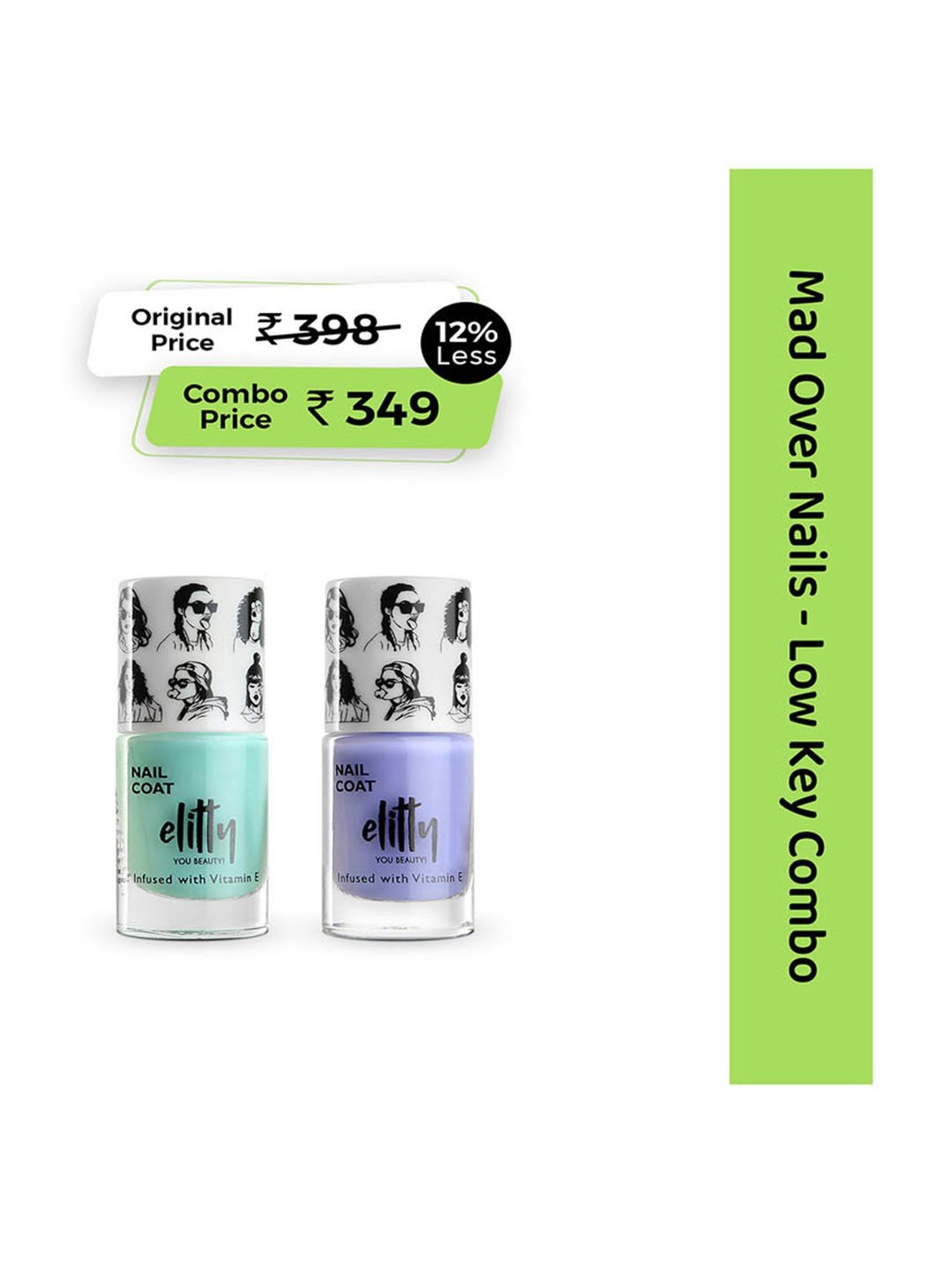 Elitty Mad Over Nails Nail Polish Low Key Combo - Pack of 2 - Planet Her, Meta Verse