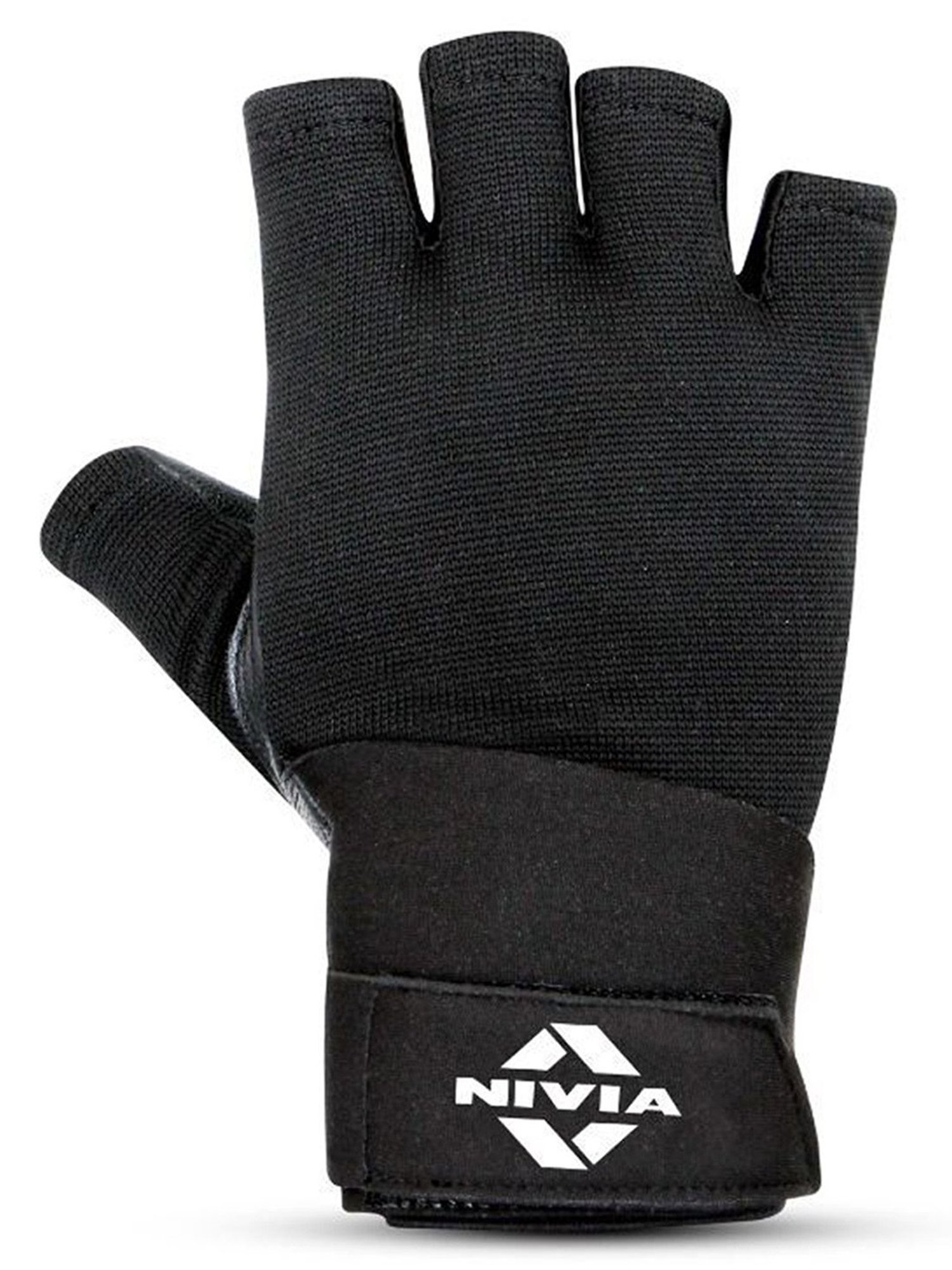 Nivia Leather Weightlifting Gym Gloves (Black) Size - L