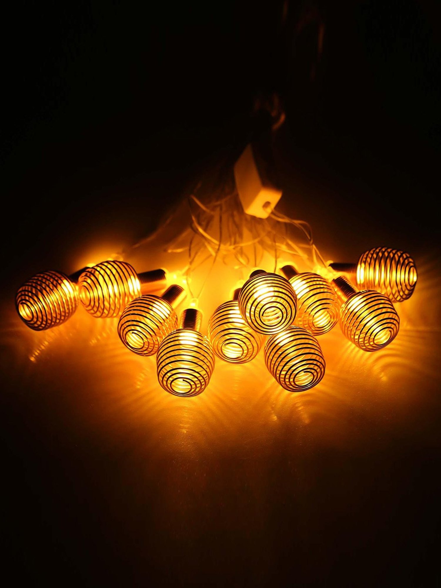 eCraftIndia Golden Spring Ball Steady Blinking Color Changing LED Fairy String Lights