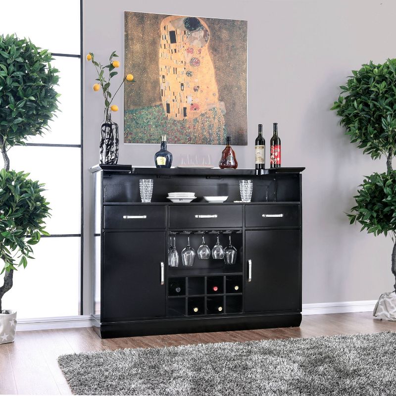 Uberecht Wood Bar Table Black - miBasics