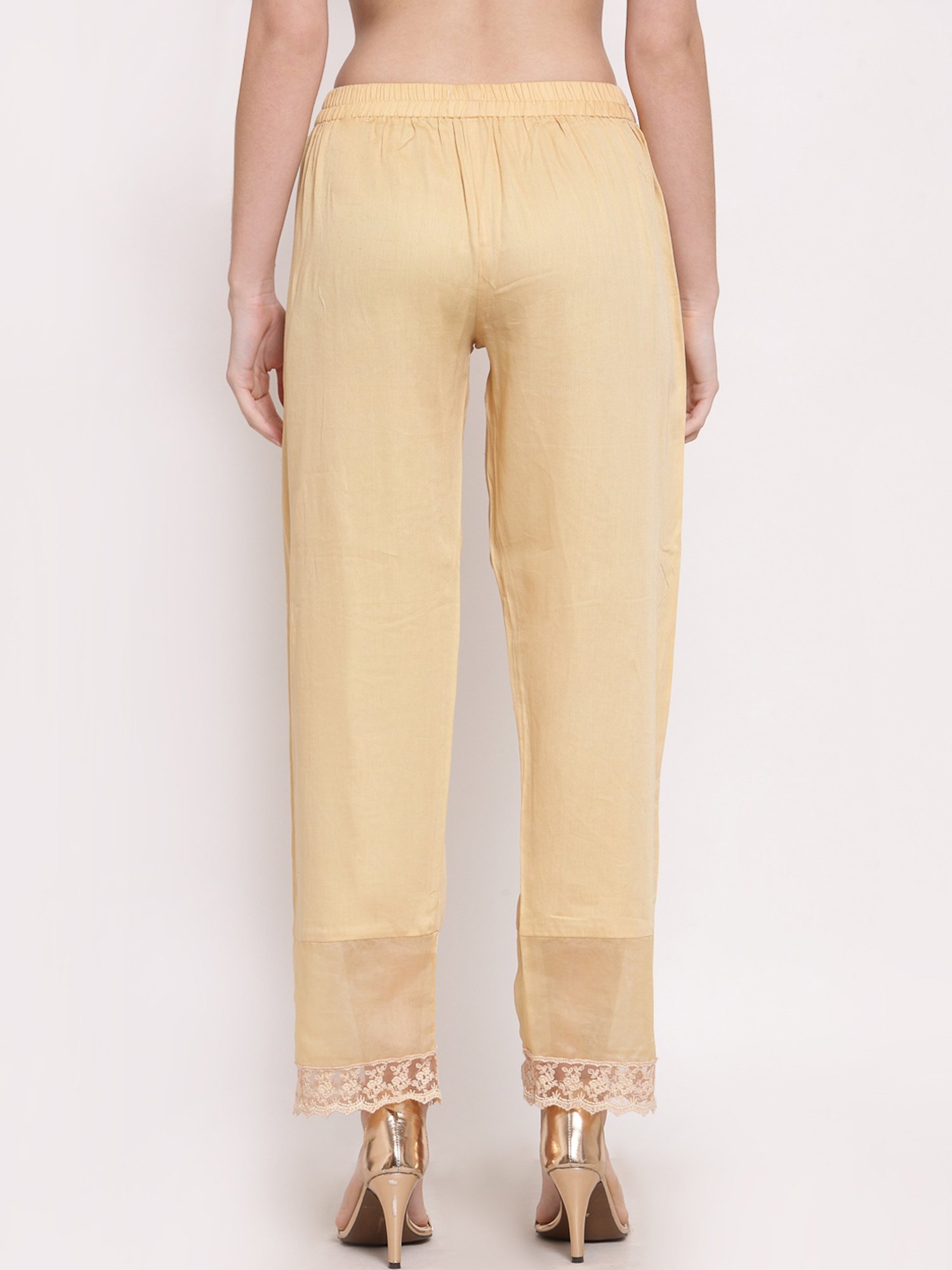 DART STUDIO Beige Relaxed Fit Palazzos