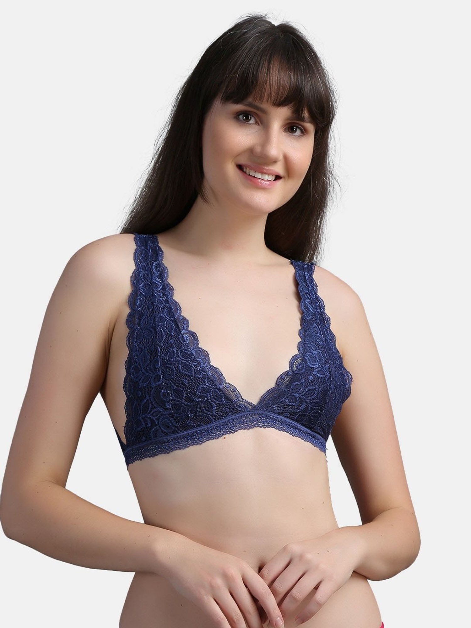 N-Gal Navy Non-wired Non-padded Bralettes Bra
