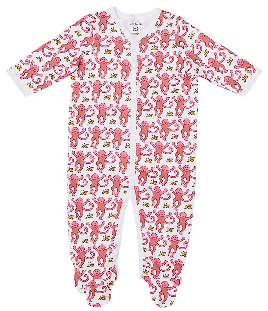 Roller Rabbit Baby Newborn-9 Months Family Matching Monkey Footed Sleeper