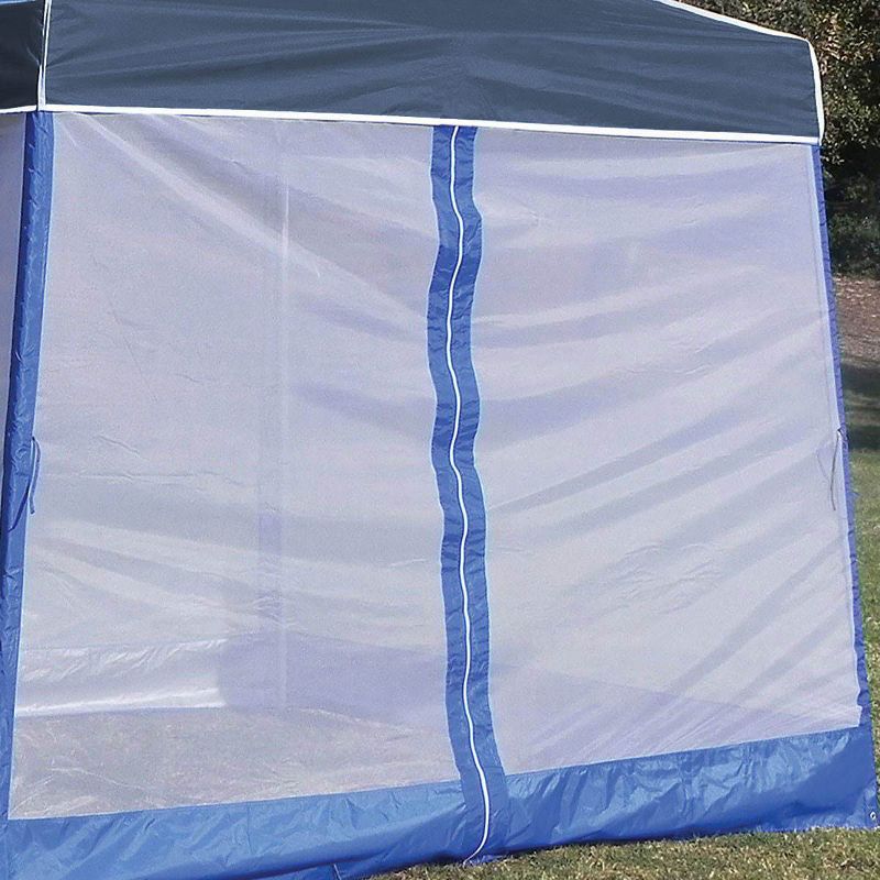 Z-Shade 10' x 10' Angled Leg Instant Navy Blue Canopy with Screen and Weights