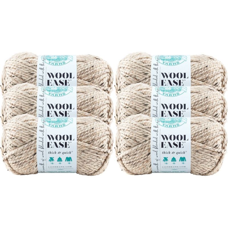6pk Wool-Ease Thick & Quick Yarn Oatmeal - Lion Brand Yarn