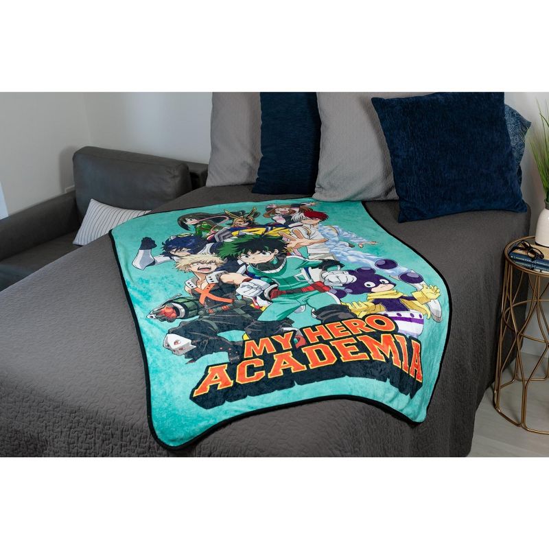 Just Funky My Hero Academia U.A. Academy Heroes Large Fleece Throw Blanket | 60 x 45 Inches