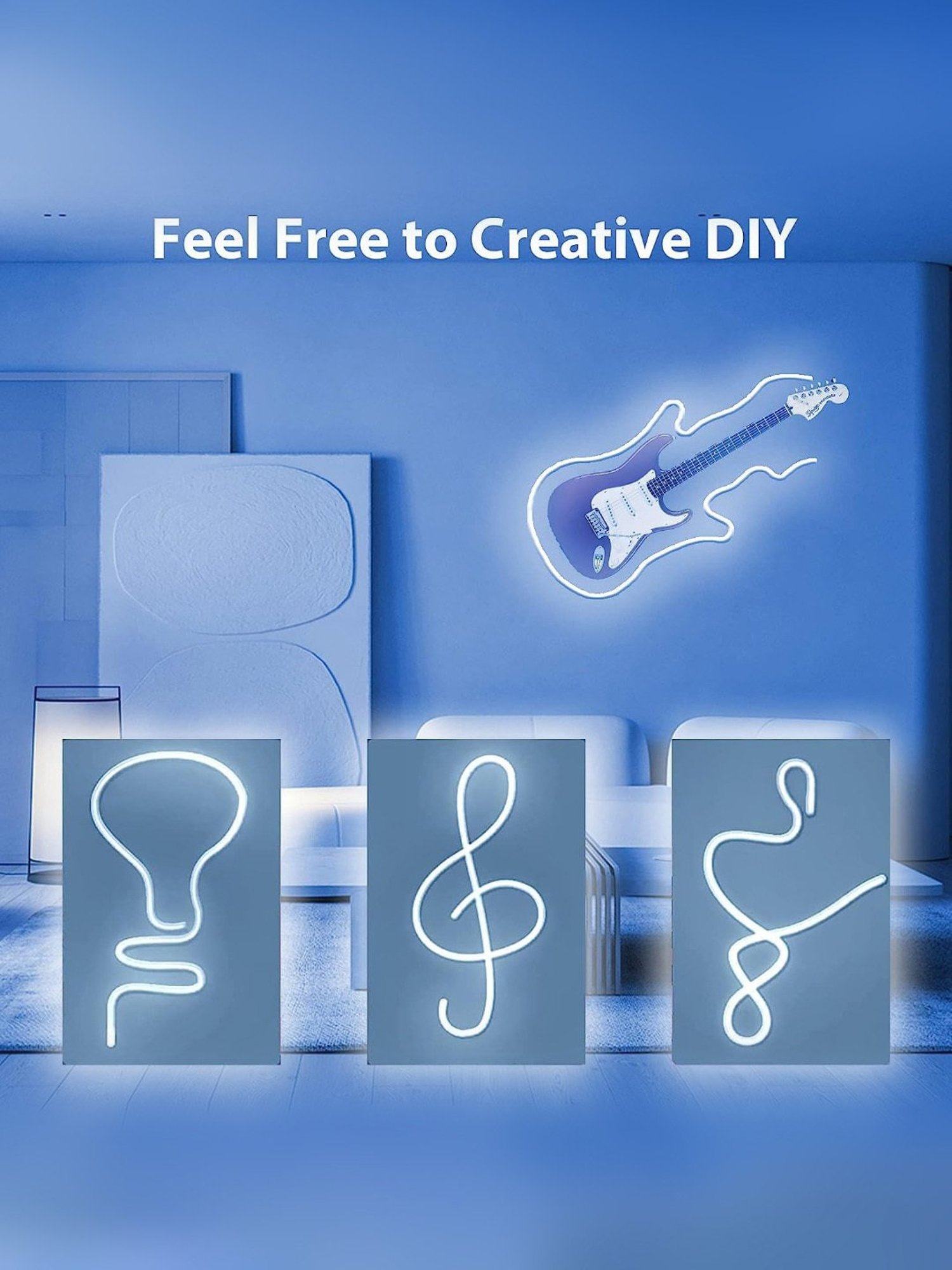 Xergy LED Neon Strip Lights 5Mtr, IP67 Waterproof Neon Rope Light for Home Decoration (Blue)