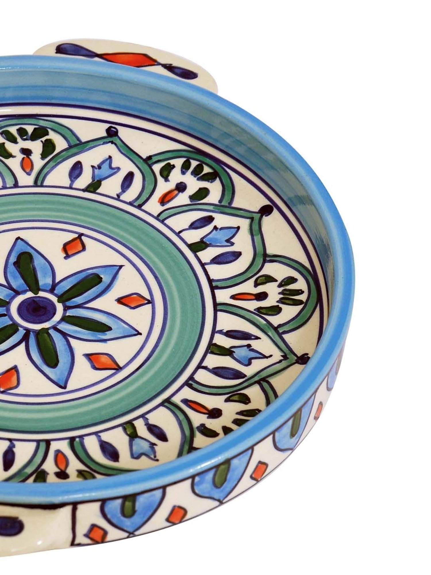 VarEesha The Royal Crown Blue Ceramic Pizza Platter - Set of 1