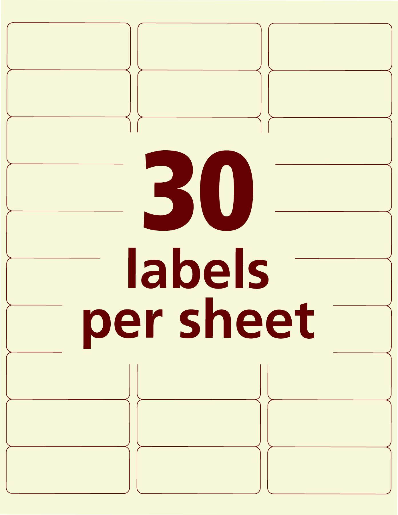 Avery Address Labels, Permanent Adhesive,  Pearlized, Ivory, 1" x 2-5/8", 240 Labels (22837)