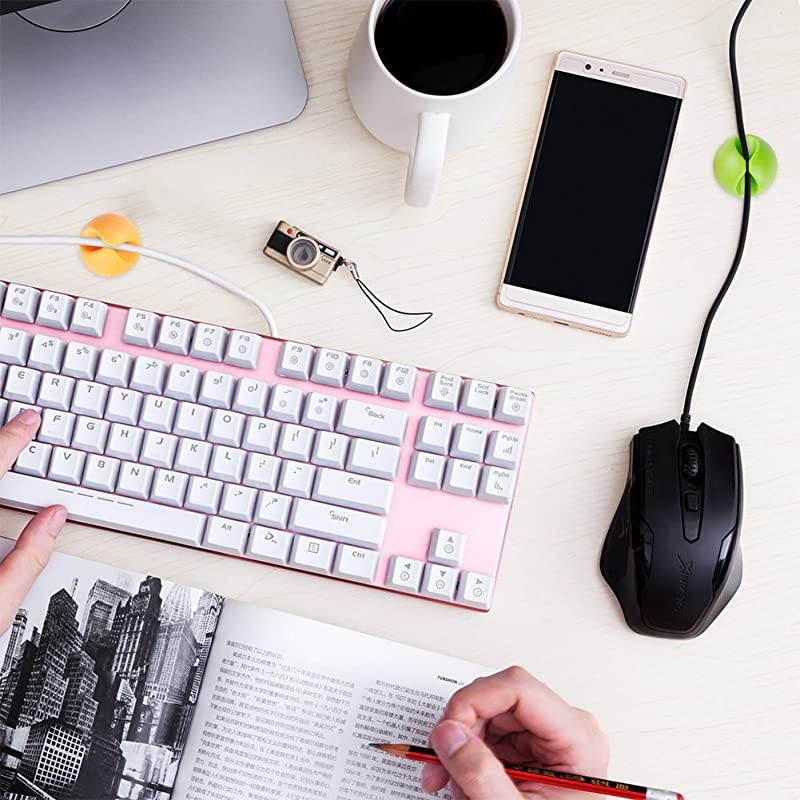 Cable Clips Desk Cable Drop Desk Wire Clips for All Your Computer Electrical Charging or Mouse Cord Colorful6pcs