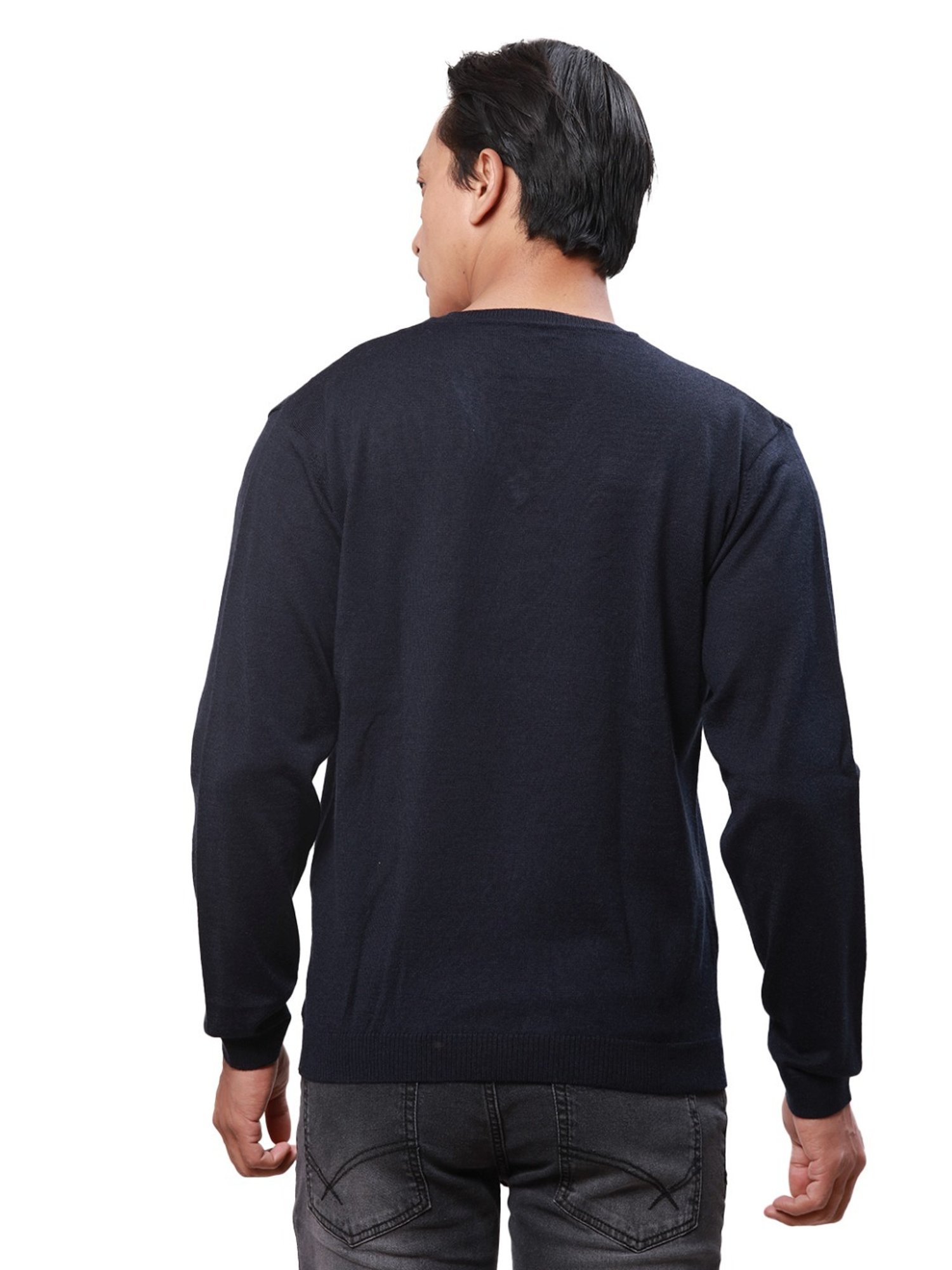 Park Avenue Blue Regular Fit Argyle Sweater