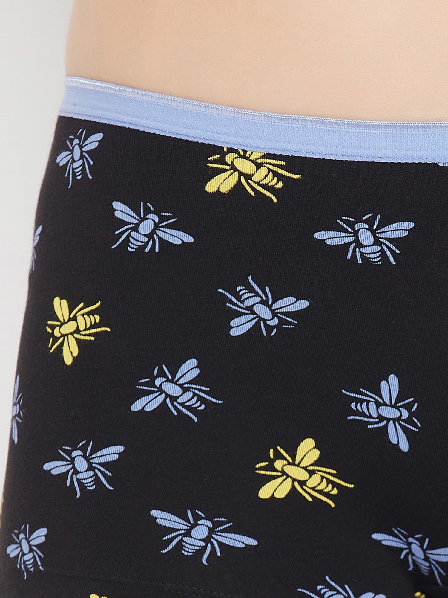 Clovia Black Printed Boy Shorts