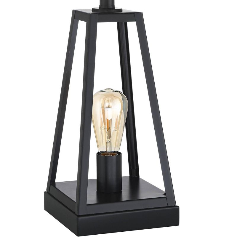 Franklin Iron Works Kacey Metal LED Night Light USB Cream Shade Table Lamps Set of 2