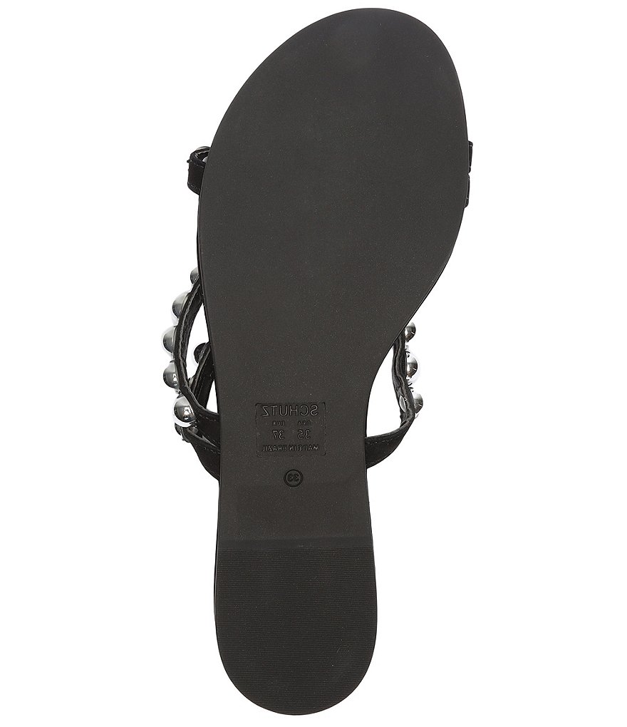 Schutz Aurelia Studded Suede Flat Slide Sandals