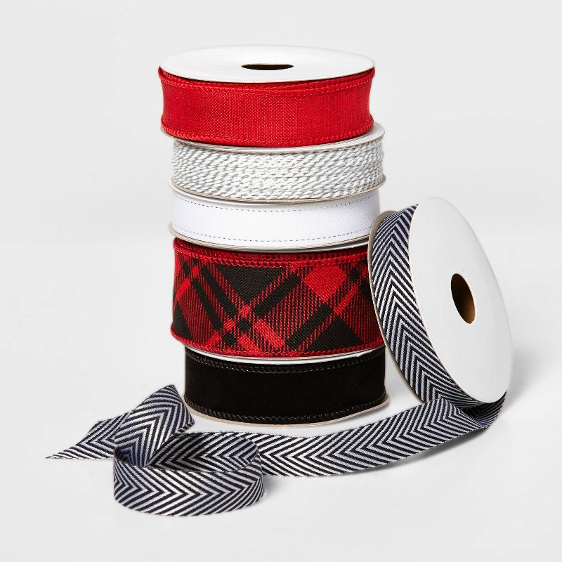 Ribbon 3 End Red/Black Baker's Twine - Wondershop™