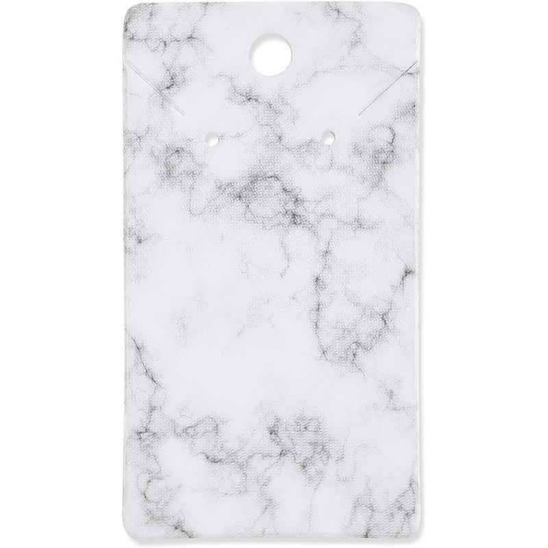 200-Sheet Jewelry Display Cards for Earring & Necklace Retail Business, (Marble, 2 x 3.5 inches)