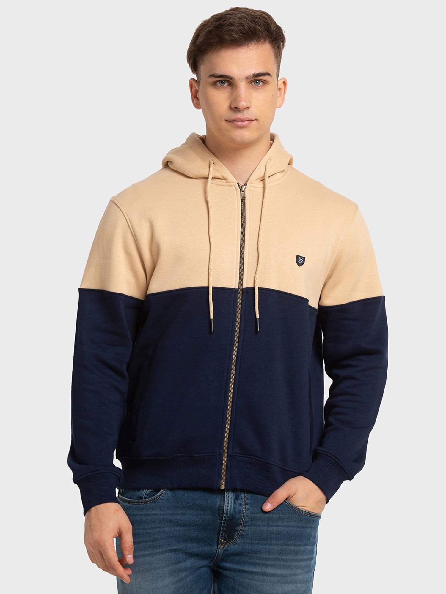 ColorPlus Multi Tailored Fit Colour Block Hooded Sweatshirt