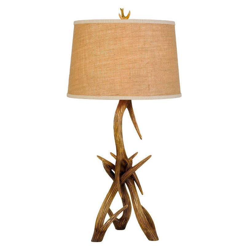 33.25" Drummond Antler Resin Table Lamp with Leatherette Shade - Cal Lighting
