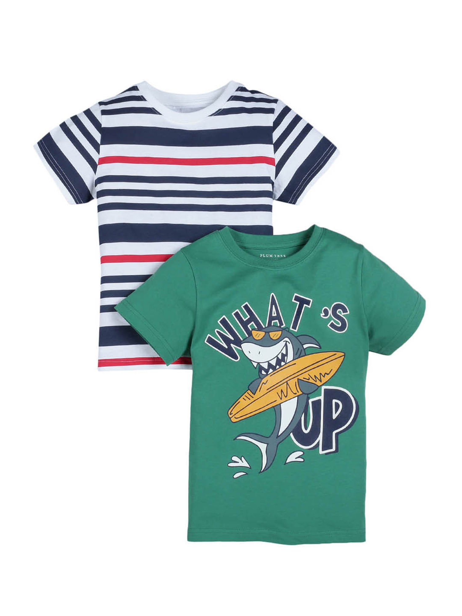 Plum Tree Kids Multicolor Printed T-Shirt (Pack Of 2)