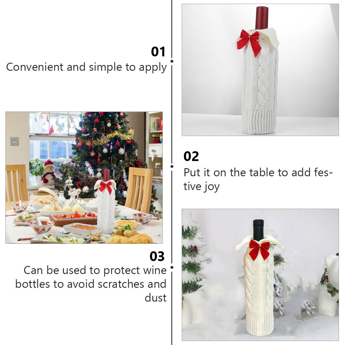 1 Pc Portable Flexible Bottle Clothes Adorable Red Wine Bottle Cover (Red)
